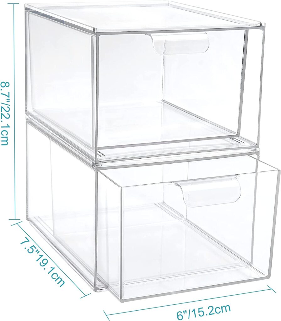 Clear Stacking Drawer Organizers