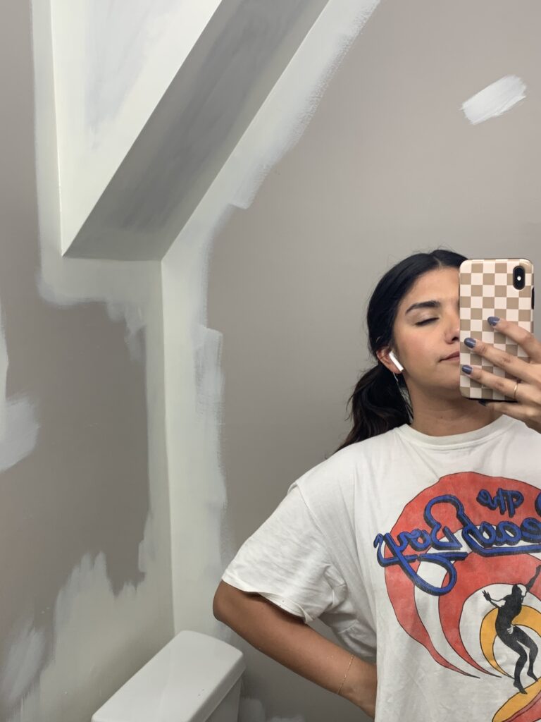 cutting in paint in bathroom rental