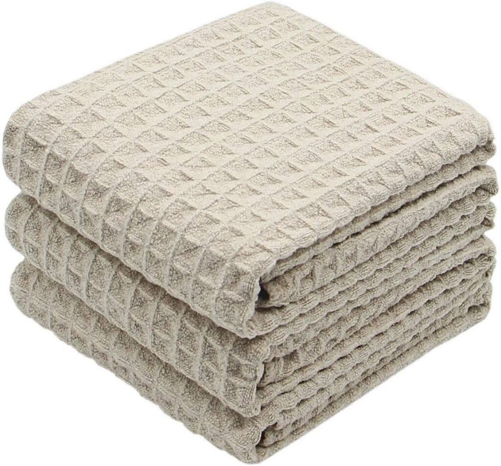 cotton waffle knit kitchen towels amazon finds
