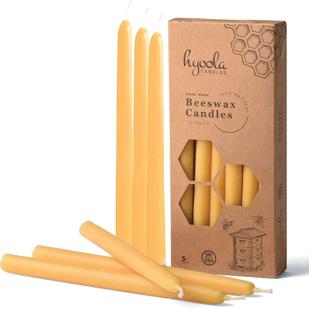 amazon find cozy home beeswax taper candles
